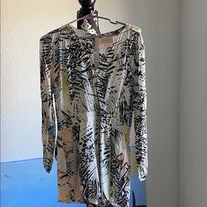 Yumi Kim Black and Cream Long Sleeve Romper